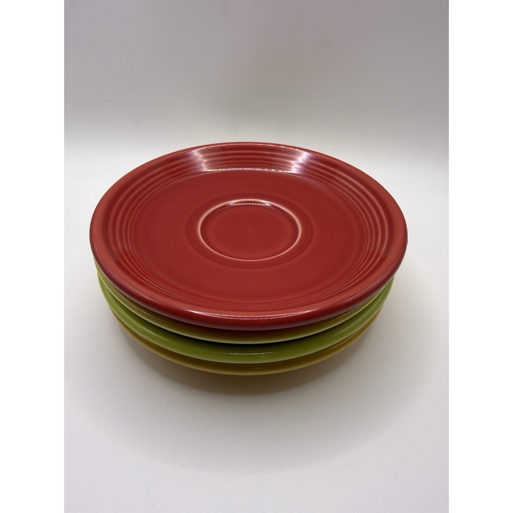 Lot of 4 Fiestaware Saucer Plates 6" Mix Color Set Fiesta Homer Laughlin